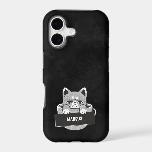 Funny Cat coffee design custom name Case-Mate iPho