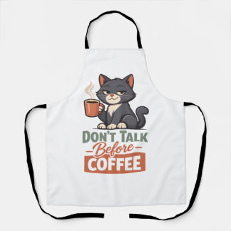 Funny Cat Coffee Lover  Apron