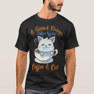 Funny Cat Coffee Mug Cat Lover Cute Coffee Cat Mam T-Shirt