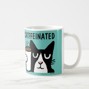 Funny Cat Coffee Mug, CATFFEINATED Coffee Mug