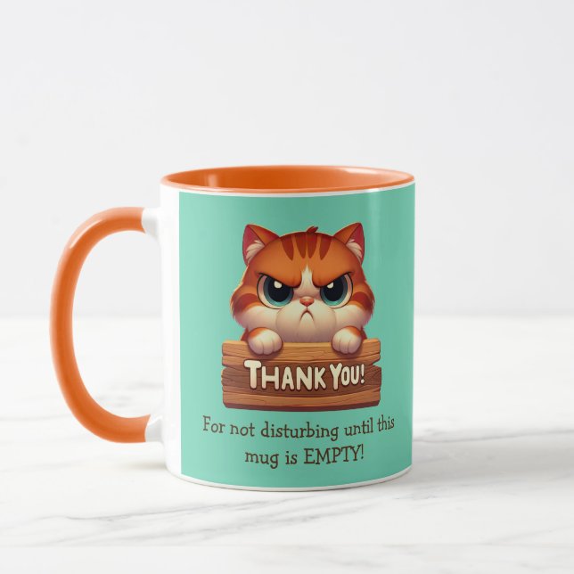 Funny Cat Coffee Mug - Customisable (Left)