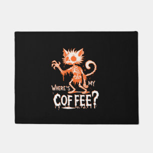 Funny Cat Coffee Where's My Coffee_ Hilarious Hall Doormat