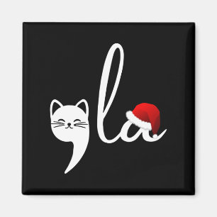 Funny Cat Comma La Kamala Harris Christmas Santa H Magnet