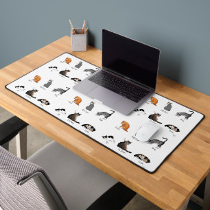 Funny Cat Commands Illustrated Training Chart Desk Mat