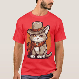 Funny Cat Cowboy Cowgirl Meow Howdy Meowdy 12 T-Shirt
