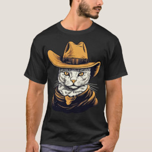 Funny Cat Cowboy Cowgirl Meow Howdy Meowdy 16 T-Shirt