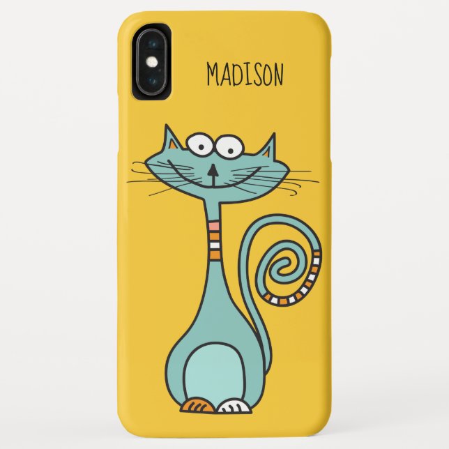 Funny Cat custom name & colour phone cases (Back)