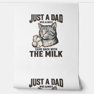 Funny Cat Dad Came Back With The Milk Vintage Shir Wallpaper
