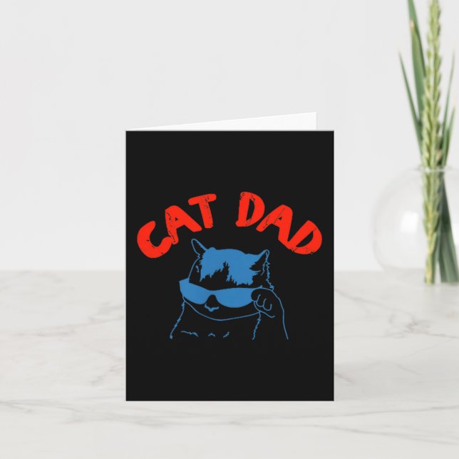 Funny Cat Dad Club 2 Sided Life Is Better With Cat Card (Front)