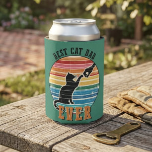 Funny Cat Dad Father Custom Name Gift Can Cooler