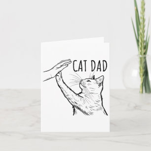Funny Cat Dad Fathers Day Best Cat Daddy Hand  Card