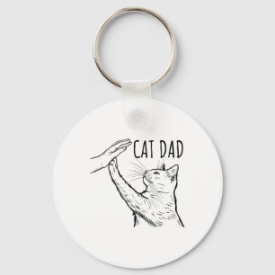 Funny Cat Dad Fathers Day Best Cat Daddy Hand  Key Ring