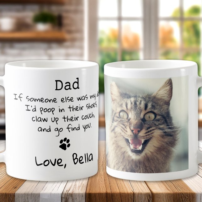 Funny Cat Dad - Father's Day Custom Pet Photo Coffee Mug (Creator Uploaded)