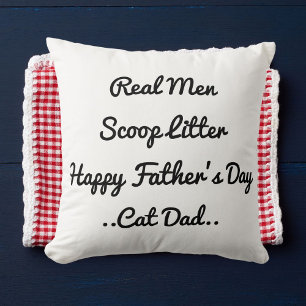 Funny Cat Dad Father's Day Gift Black White Trendy Cushion
