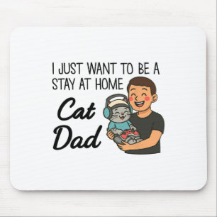 Funny Cat Dad Gaming – Cute Gamer Cat And Dad Desi Mouse Pad