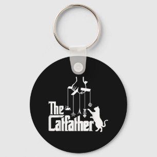 Funny Cat Dad Life The Catfather Fathers Day Mens Key Ring