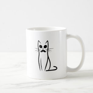 Funny Cat Dad with Moustache Men Cat Papa Father Coffee Mug