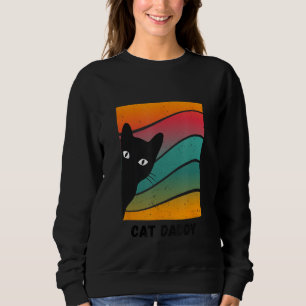 Funny Cat Daddy, Dad with peeking Cat, Vintage Cat Sweatshirt