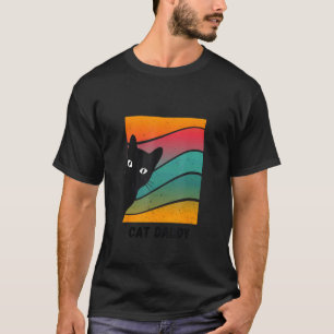 Funny Cat Daddy, Dad with peeking Cat, Vintage Cat T-Shirt