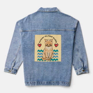funny cat denim jacket