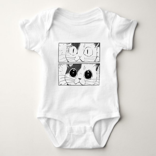 Funny Cat Design Baby Bodysuit (Front)