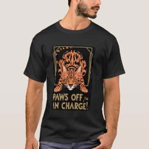 Funny Cat Design Paws Off I'm Charge Bengal Cat 1 T-Shirt