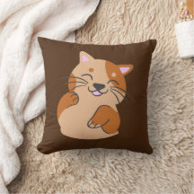 “Funny Cat Design”  Throw Pillow