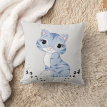 “Funny Cat Design”  Throw Pillow