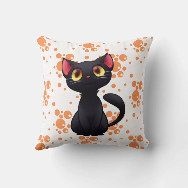 “Funny Cat Design”  Throw Pillow (Back)