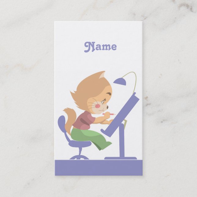 Funny Cat Designer Business Card (Front)