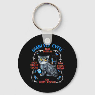 Funny Cat Diabetes Cycle Insulin Diabetes Key Ring