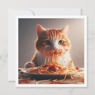 Funny Cat Dinner invitation, Cat Birthday  Invitation