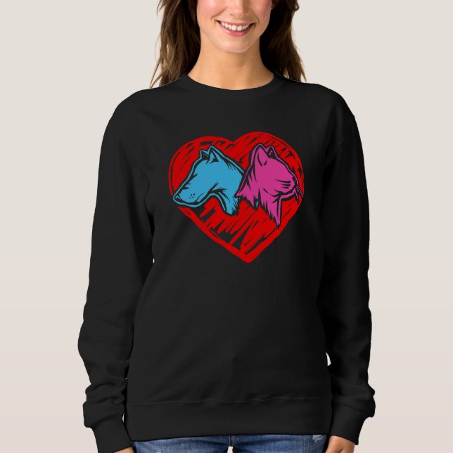 Funny Cat & Dog For Pet Sweatshirt (Front)