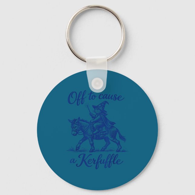 Funny Cat Donkey Bear Graphic Artwork Key Ring (Front)