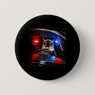 Funny Cat Driving Police Chase Kitten Meme Humour 6 Cm Round Badge