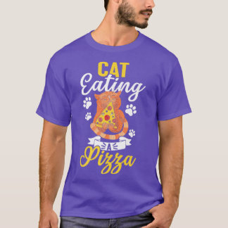 Funny Cat Eating A Pizza Premium T-Shirt