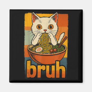 Funny Cat Eating Japanese Ramen Noodles Men Women Magnet