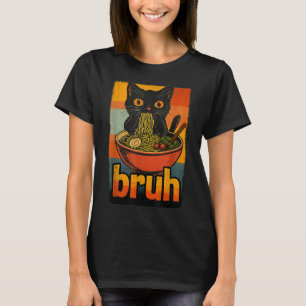 Funny Cat Eating Japanese Ramen Noodles Men Women T-Shirt