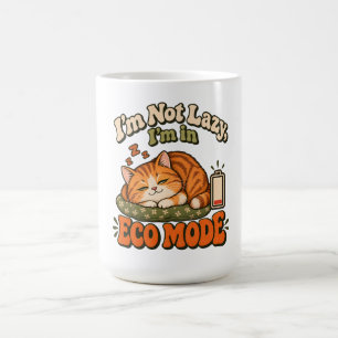 Funny Cat Eco Mode Illustration Coffee Mug
