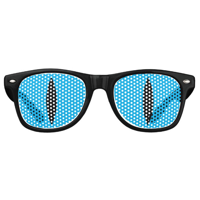 Funny Cat Eyes Glasses (Blue) (Front)