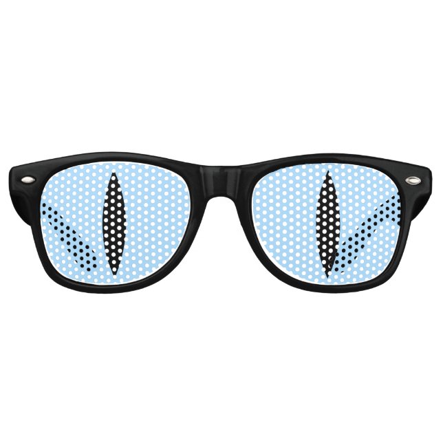 Funny Cat Eyes Glasses (Light Blue) (Front)