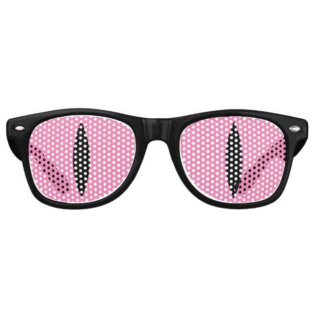 Funny Cat Eyes Glasses (Pink) (Front)