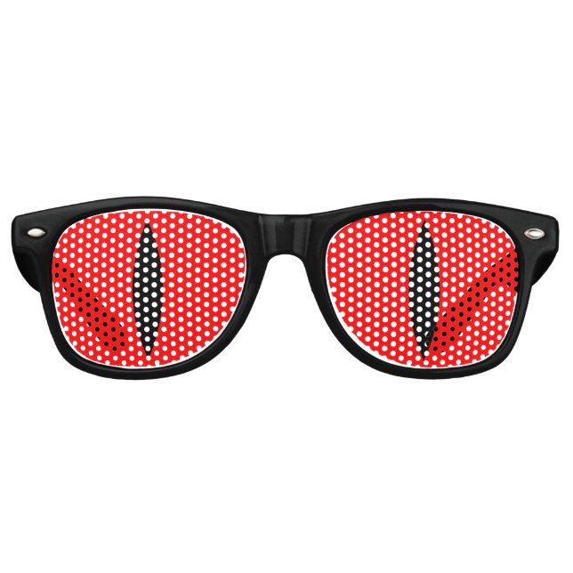 Funny Cat Eyes Glasses (Red) (Front)