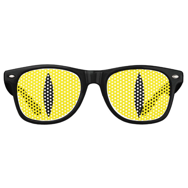 Funny Cat Eyes Glasses (Yellow) (Front)