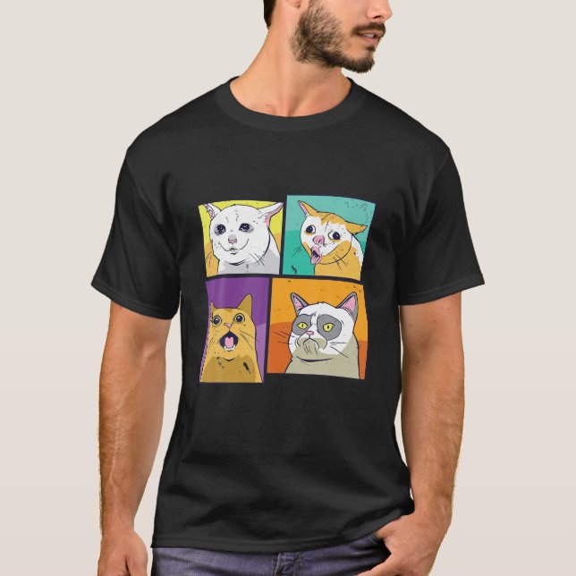 Funny Cat Faces T-Shirt (Front)