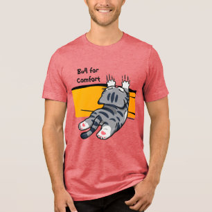 Funny Cat, Fat Cat, Funny Script, Modern Trendy  T Tri-Blend Shirt