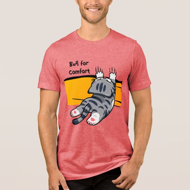 Funny Cat, Fat Cat, Funny Script, Modern Trendy  T Tri-Blend Shirt (Front)