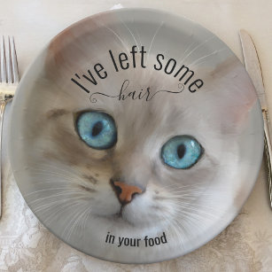 Funny Cat Fine Art Paper Plate