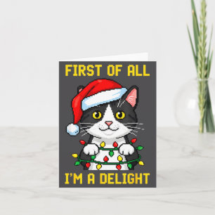 Funny Cat First Of All I'm A Delight Retro Gaming Card