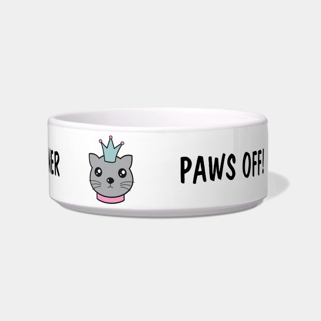 Funny Cat Food Bowl Custom Name (Front)